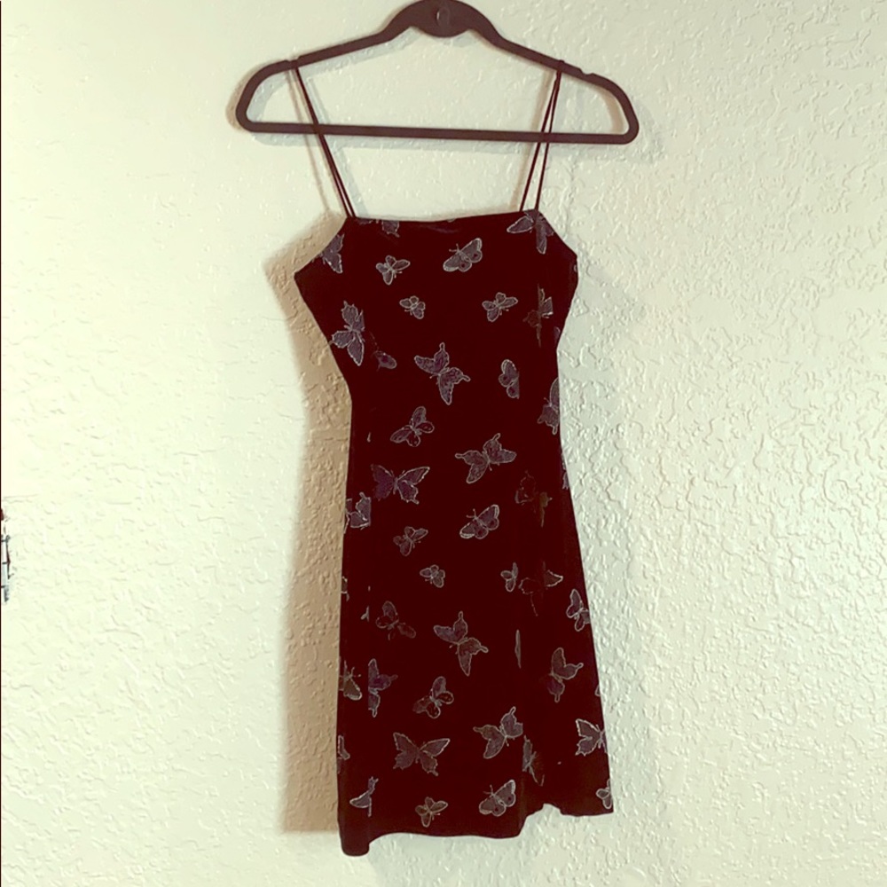 Velvet butterfly mini dress